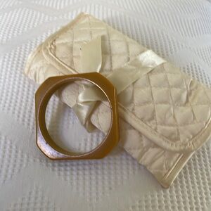 Vintage Mustard Yellow BAKELITE Octagon Bangle Bracelet Mustard Yellow